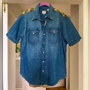 Levi’s x Justin Timberlake Fresh Leaves Camo Denim Button Down Shirt